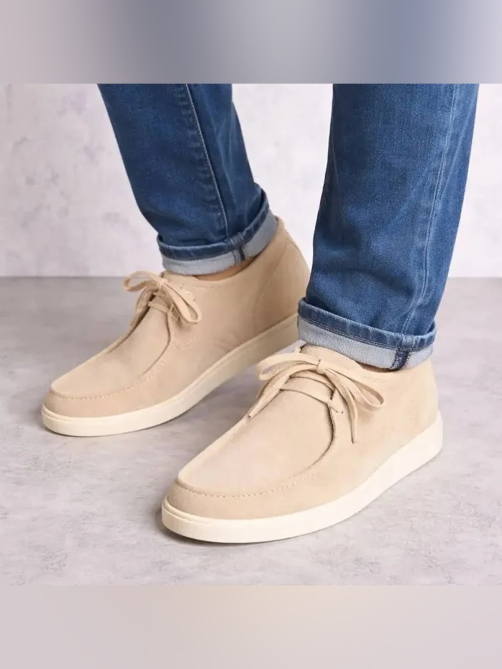 NEW Everlane Mens Pebble Suede The Desert Boot Lightweight White Sole Size 11.5